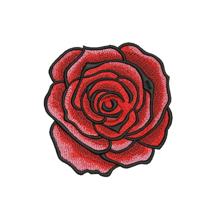Red grand rose 2 embroidery design - Embroidery Design