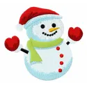 Cheerful Hooray! Snowman embroidery design featuring a jolly snowman ready for winter stitching projects.