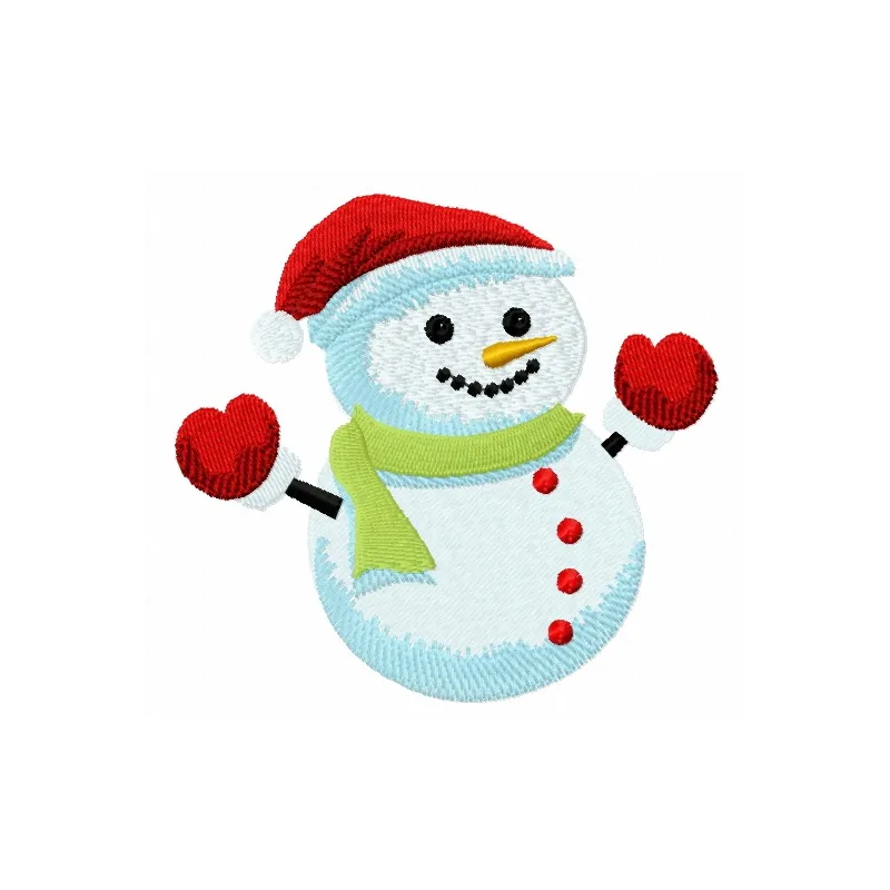 Cheerful Hooray! Snowman embroidery design featuring a jolly snowman ready for winter stitching projects.