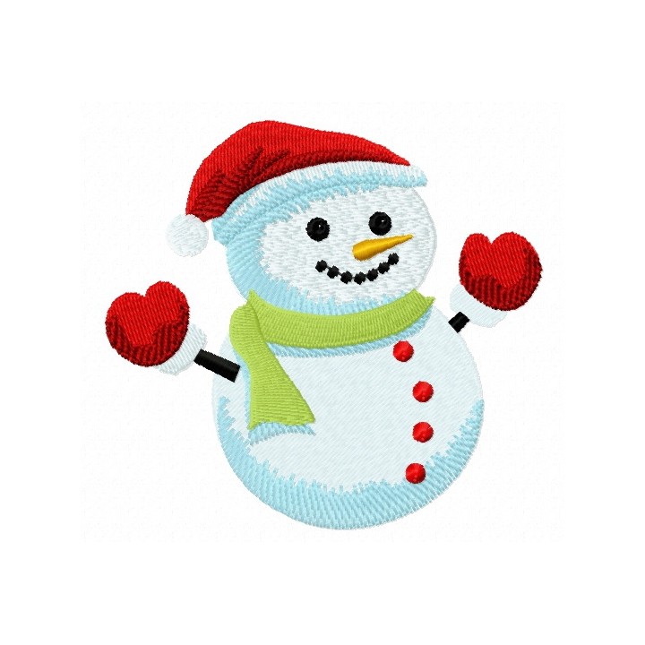 Hooray! Snowman embroidery design - Embroidery Design