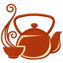 Preview of the Oriental Tea Time 2 embroidery design featuring intricate motifs for kitchen and cooking projects.