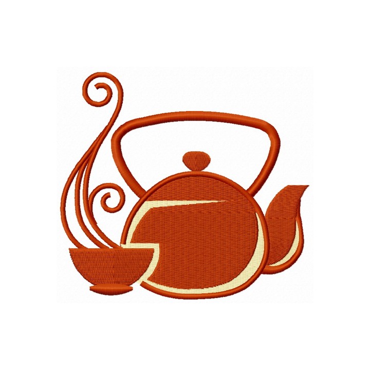 Oriental tea time 2 embroidery design - Embroidery Design