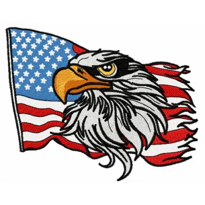 American Eagle 8 embroidery design featuring a majestic eagle, perfect for Independence Day projects.