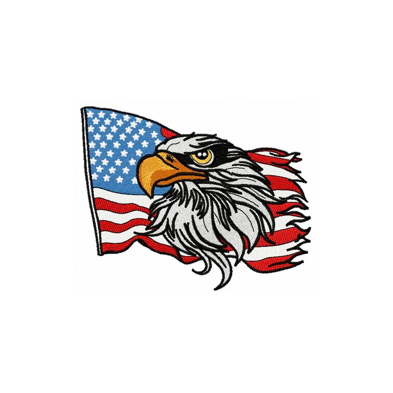 American Eagle 8 embroidery design featuring a majestic eagle, perfect for Independence Day projects.