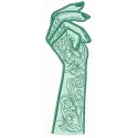 Tattooed arm embroidery design showcasing intricate stitched motifs for creative projects.