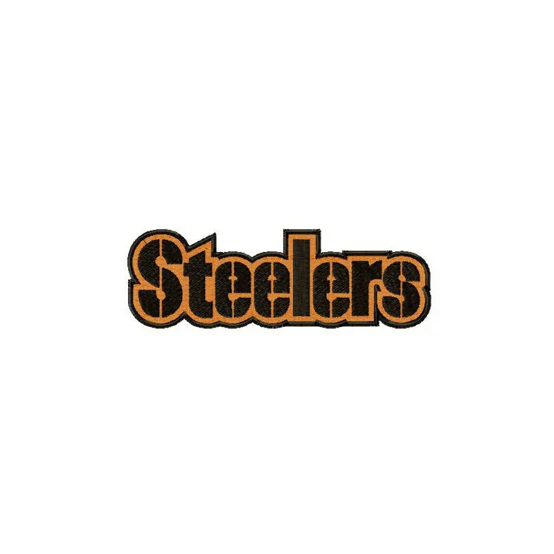 Pittsburgh Steelers wordmark logo embroidery design preview showcasing stitching patterns for sports enthusiasts.