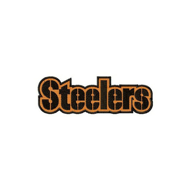 Pittsburgh Steelers wordmark logo embroidery design preview showcasing stitching patterns for sports enthusiasts.
