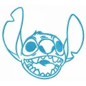 Cheerful Stitch embroidery design featuring Lilo and Stitch, showcasing vibrant colors and playful motifs.
