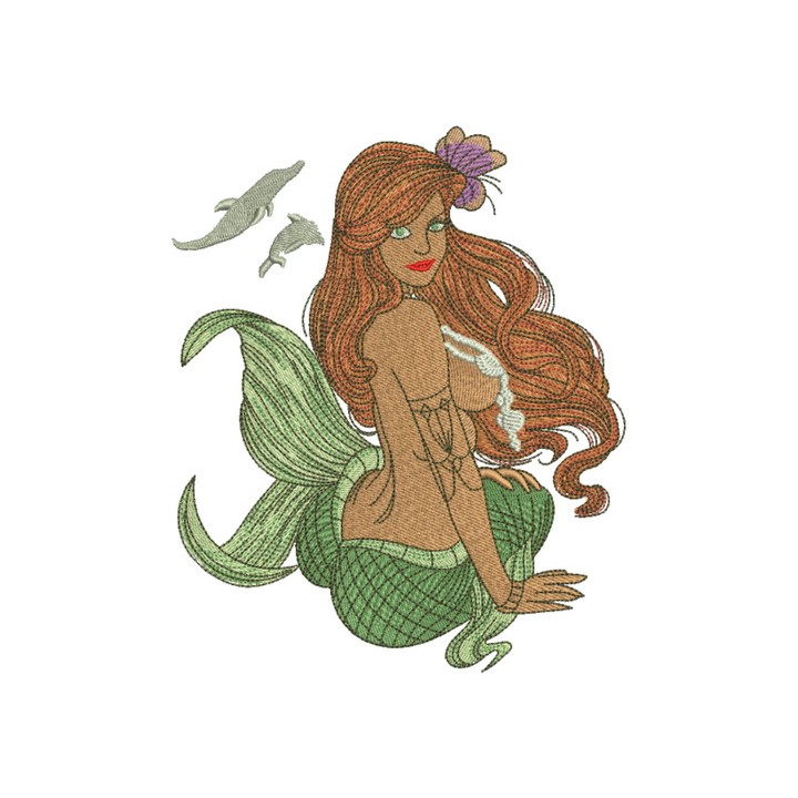 Modern Ariel embroidery design - Embroidery Design