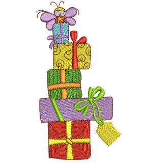 Birthday presents embroidery design - Embroidery Design