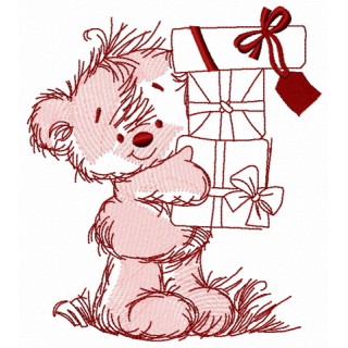 Happy birthday, teddy bear 2 embroidery design - Embroidery Design