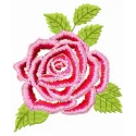 Detailed preview of a gorgeous rose flower embroidery design, showcasing intricate stitching patterns for floral projects.