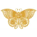 Sad eyes butterfly embroidery design featuring delicate stitching patterns for creative projects.
