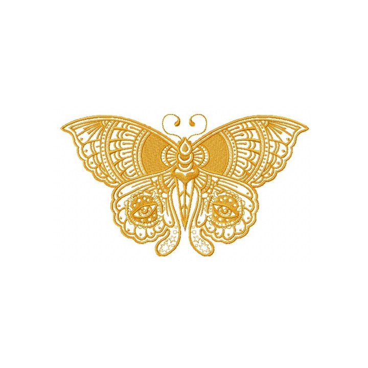 Sad eyes butterfly embroidery design - Embroidery Design