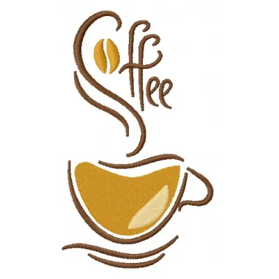 Preview of the Coffee Cup 16 embroidery design featuring a cozy cup motif, perfect for embellishing kitchen towels or t-shir…
