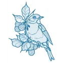 European robin 2 embroidery design featuring a detailed bird motif, perfect for stitching on various fabric items.
