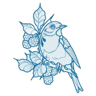 European robin 2 embroidery design - Embroidery Design