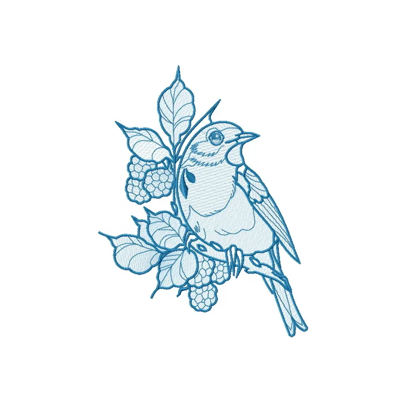 European robin 2 embroidery design featuring a detailed bird motif, perfect for stitching on various fabric items.