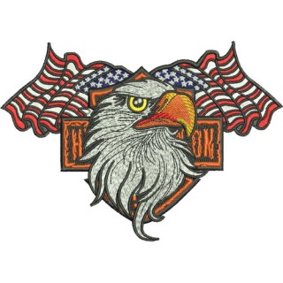 Harley and eagle embroidery design - Embroidery Design