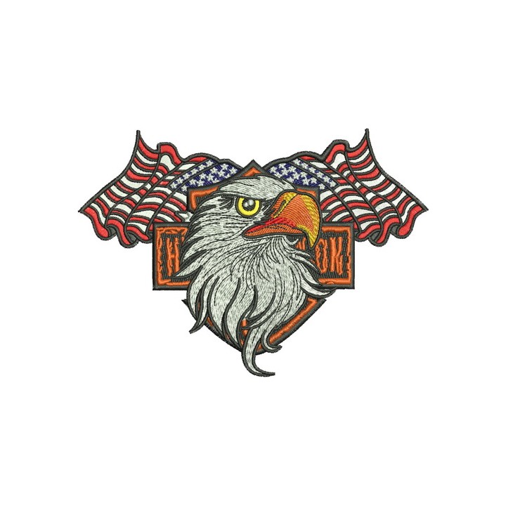 Harley and eagle embroidery design - Embroidery Design