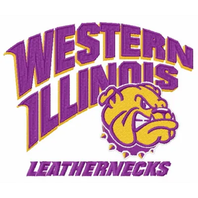 Western Illinois Leathernecks logo embroidery design preview, showcasing detailed stitching for sports enthusiasts.