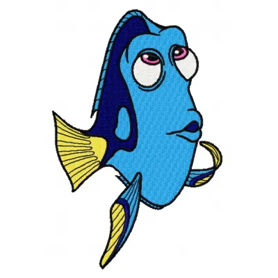 Preview of the Dory 3 embroidery design from the Finding Nemo collection, showcasing vibrant colors and intricate details.