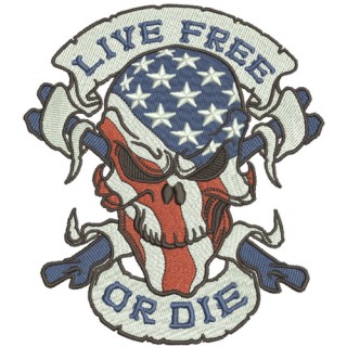 Live free or die 3 embroidery design - Embroidery Design