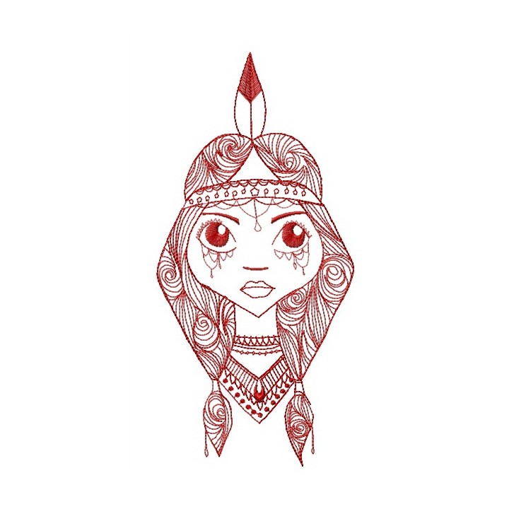 Native American girl embroidery design - Embroidery Design