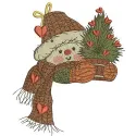Snowman in love 2 embroidery design featuring two snowmen embracing, ideal for winter-themed projects.