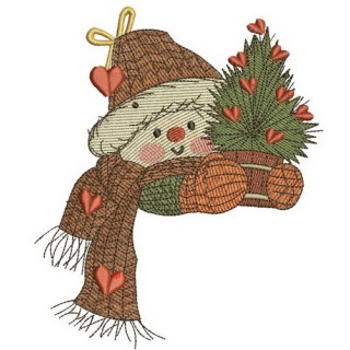 Snowman in love 2 embroidery design - Embroidery Design