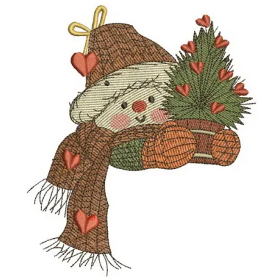 Snowman in love 2 embroidery design featuring two snowmen embracing, ideal for winter-themed projects.