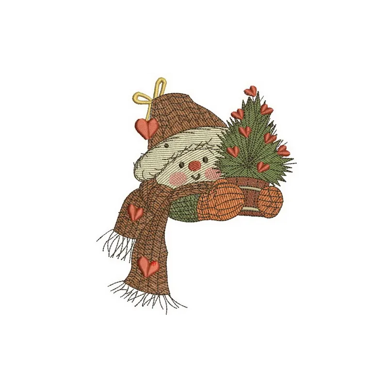 Snowman in love 2 embroidery design featuring two snowmen embracing, ideal for winter-themed projects.