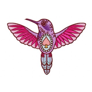Humming-bird of spades 2 embroidery design - Embroidery Design