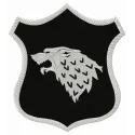 Stark shield embroidery design inspired by Game of Thrones, showcasing intricate stitching patterns.