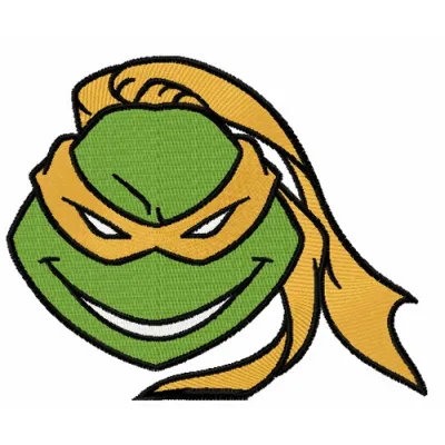 Michelangelo embroidery design featuring the fun-loving Teenage Mutant Ninja Turtle character.