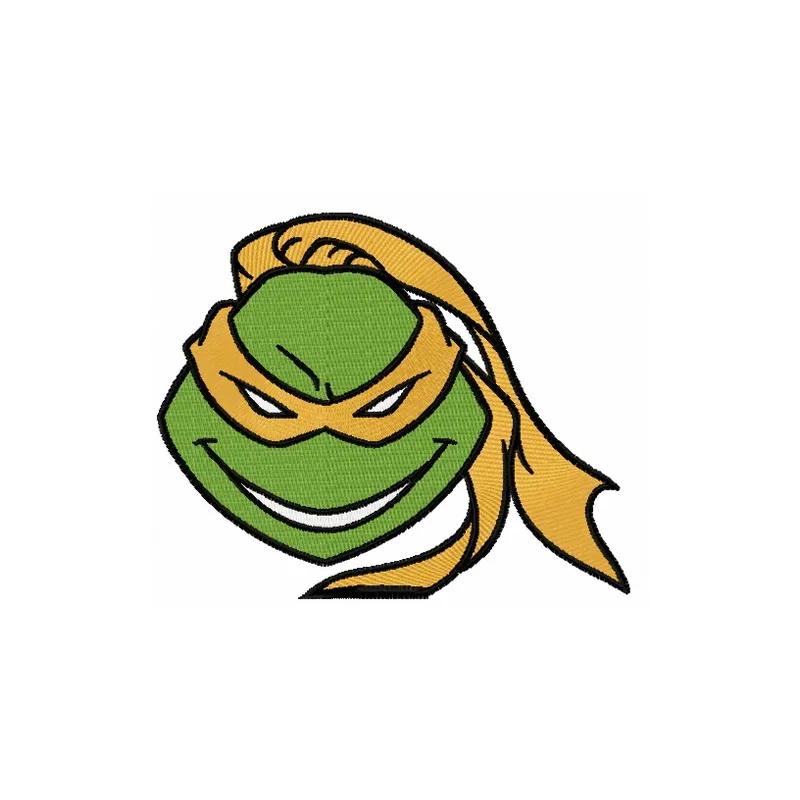 Michelangelo embroidery design featuring the fun-loving Teenage Mutant Ninja Turtle character.