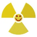 Chernobyl smile logo embroidery design showcasing a unique stitched motif for creative projects.