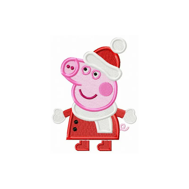 Pig Santa embroidery design featuring a festive pig character, perfect for holiday-themed projects and gifts.