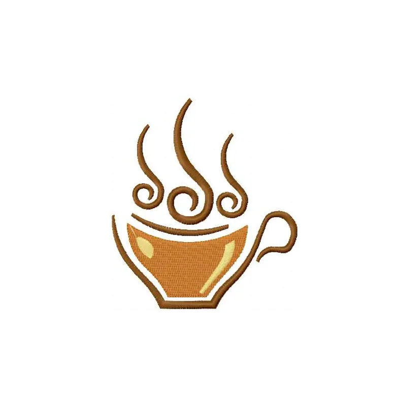 Coffee symbol 13 embroidery design showcasing a stylish coffee cup motif for stitching on various fabric items.