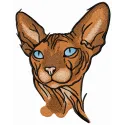 Preview of Sphynx cat 4 embroidery design featuring a stylish stitched motif of a cat.