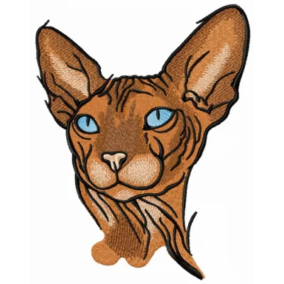 Preview of Sphynx cat 4 embroidery design featuring a stylish stitched motif of a cat.