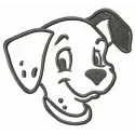 Happy Patch embroidery design featuring playful 101 Dalmatians, perfect for adding charm to t-shirts and tote bags.