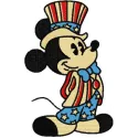 Mickey Mouse patriotic costume embroidery design featuring a cheerful Mickey in a festive outfit for stitching.