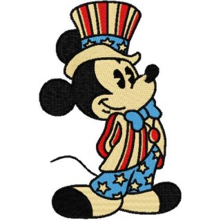 Mickey Mouse patriotic costume embroidery design - Embroidery Design