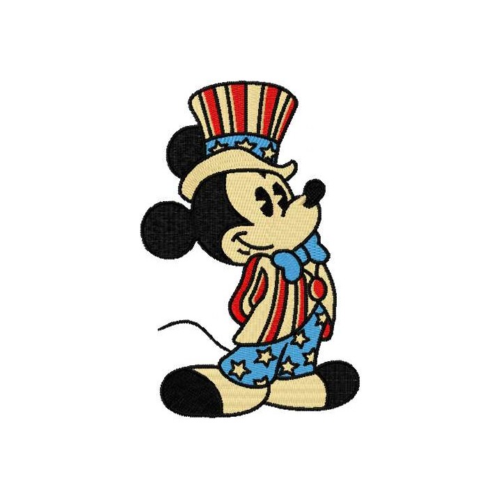Mickey Mouse patriotic costume embroidery design - Embroidery Design