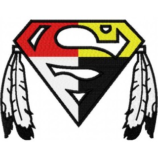 Native Superman logo embroidery design - Embroidery Design