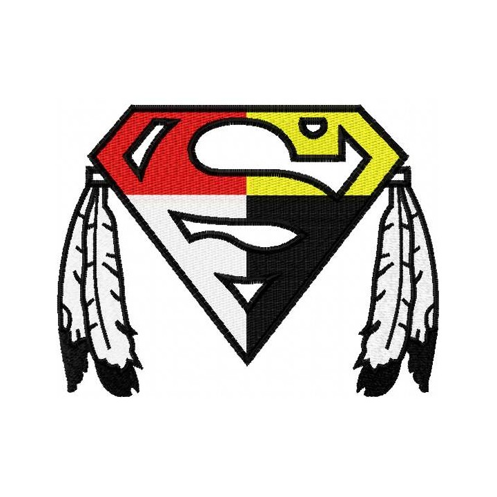 Native Superman logo embroidery design - Embroidery Design