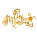 Preview of the 'Bee Mine' one color embroidery design featuring a charming quote perfect for stitching on various fabric ite…