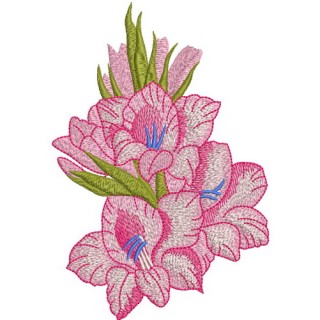 Bouquet of pink gladioluses embroidery design - Embroidery Design