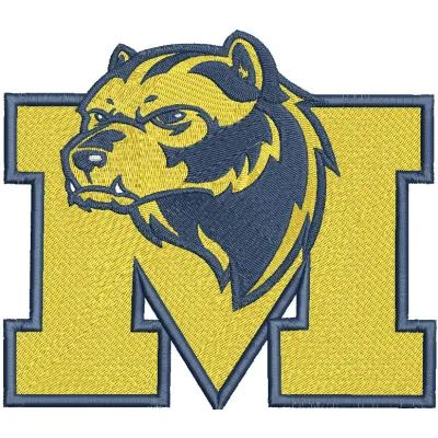 Michigan Wolverines full logo embroidery design for college sports, perfect for stitching on apparel and accessories.